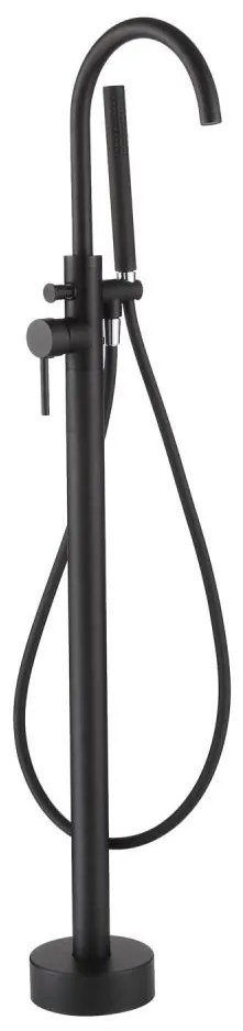 Set cu baterie pentru cadă autoportantă BATH DELUXE 28-114-01-02-00 116 cm negru