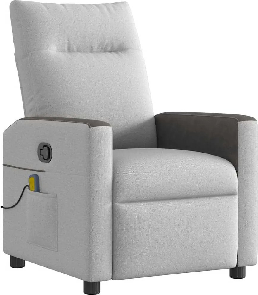 vidaXL Scaun de masaj cu țesătură gri nor