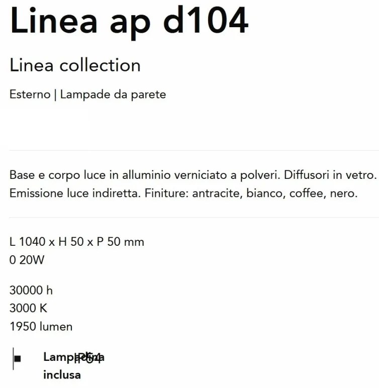 Aplica LED iluminat exterior Ip54 Linea ap d104 negru