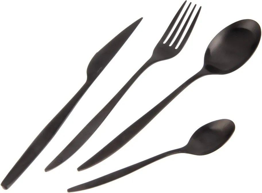Tacâmuri negre din oțel inoxidabil 24 buc. – Orion