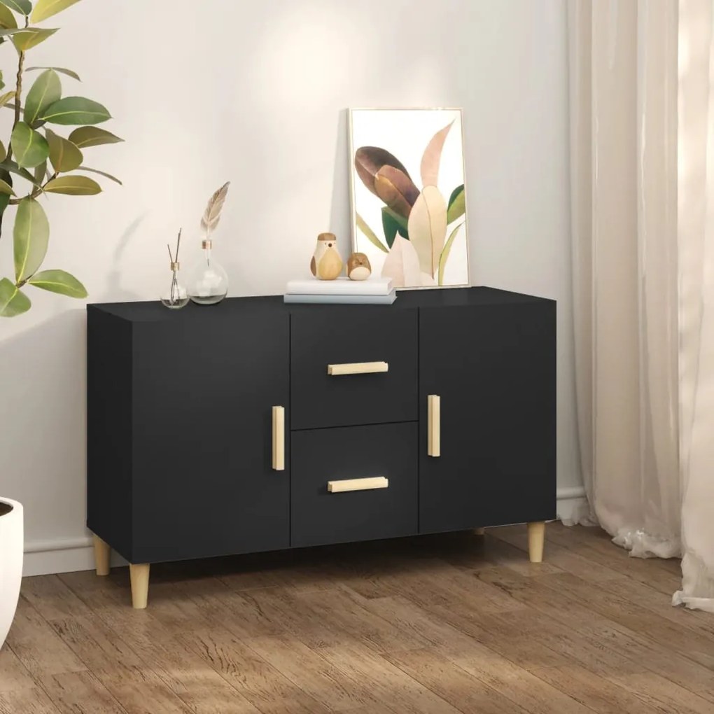 812511 vidaXL Servantă, negru, 100x36x60 cm, lemn compozit