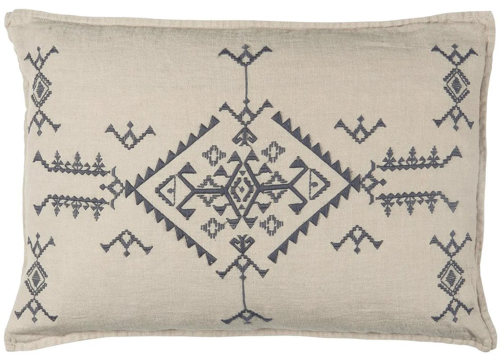 IB Laursen Husa de perna din in Culoare gri inchis, GREY EMBROIDERY 40x60 cm