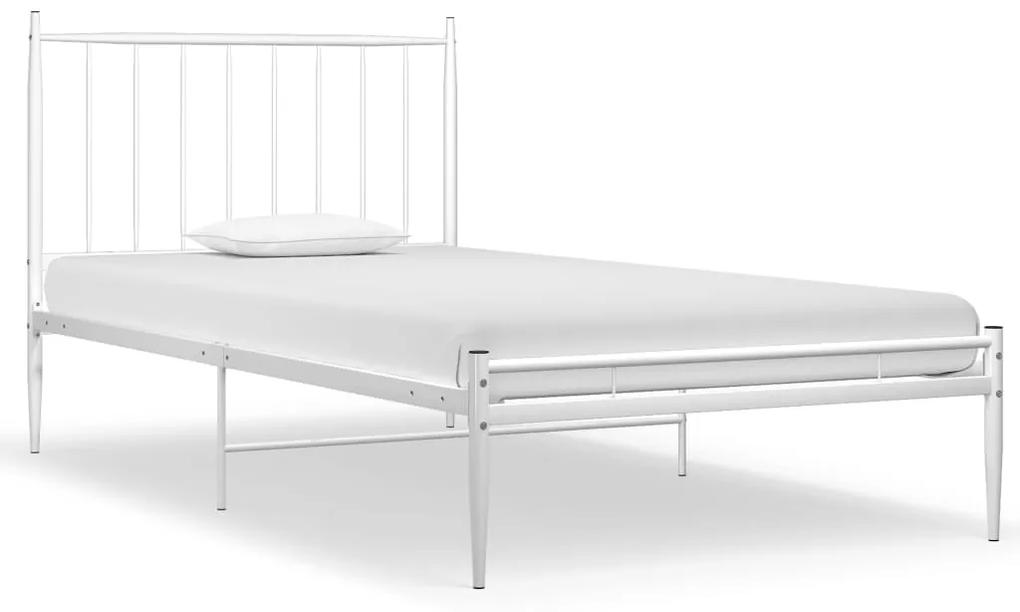 325013 vidaXL Cadru de pat, alb, 100x200 cm, metal