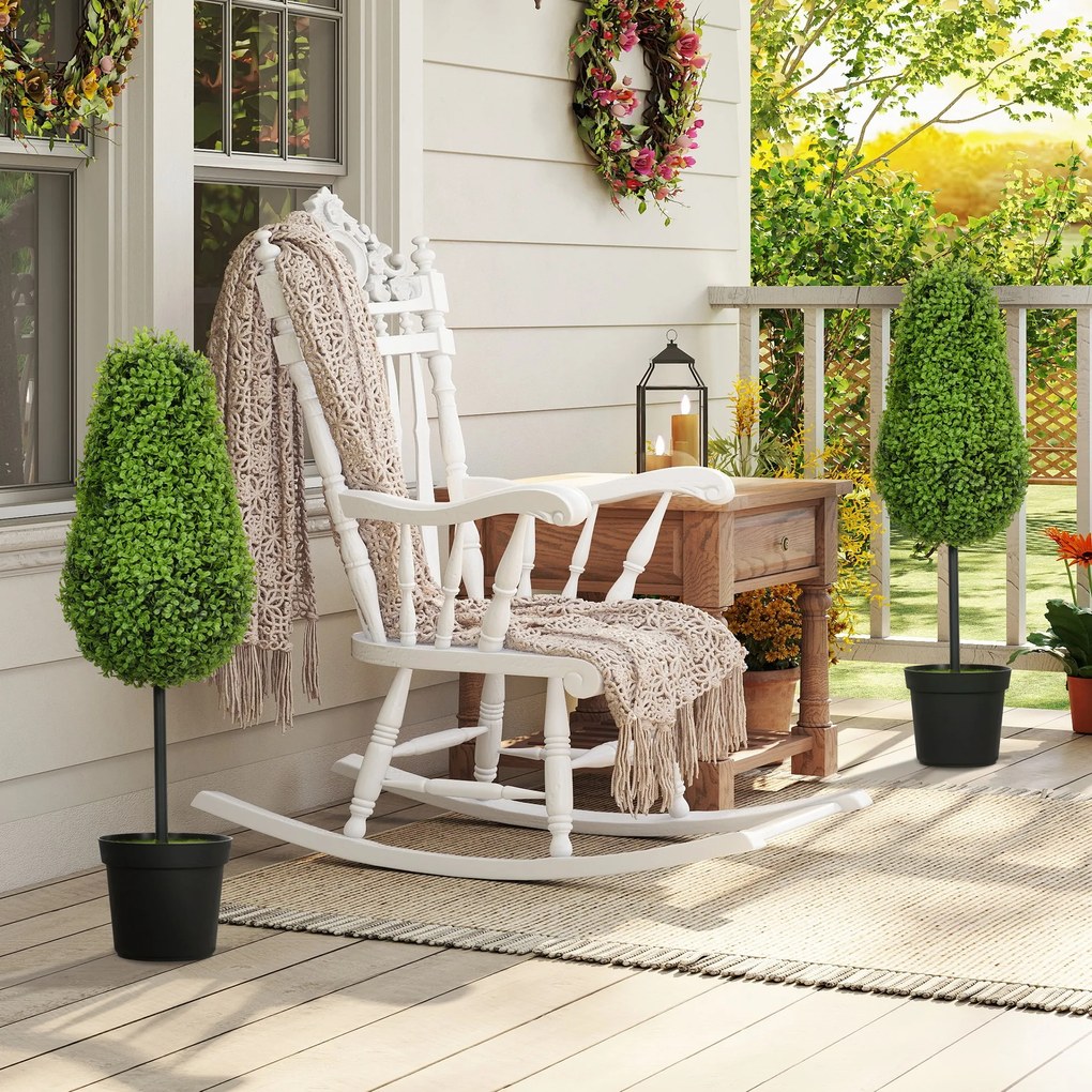 HOMCOM 2 bucăți Plante Artificiale de Buchet 90cm Plante Artificiale în formă de lacrimă, Plante Artificiale din Plastic în ghiveci pentru Decorare Modernă | Aosom Romania