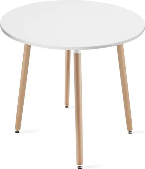 OFERTA Masă de dining rotundă albă KAMI 80x80 cm Calitatea II