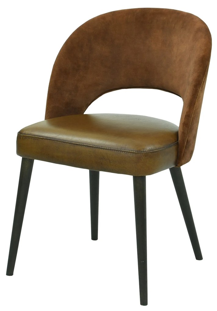 Scaun deschis la culoare din material si piele ✔ model DIXY