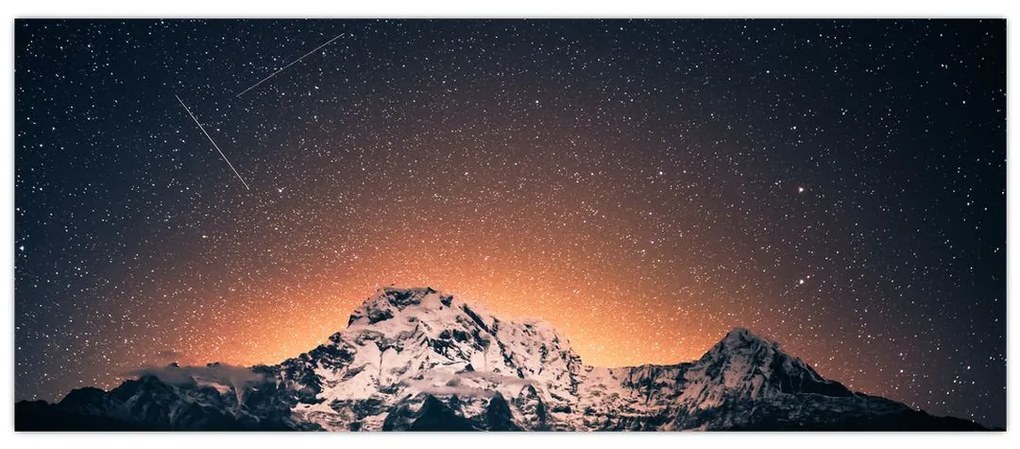 Tablou cu cerul nocturn cu munți (120x50 cm)