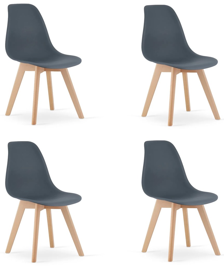Set 4 Scaune Bucatarie/Dining Kepps Gri Inchis