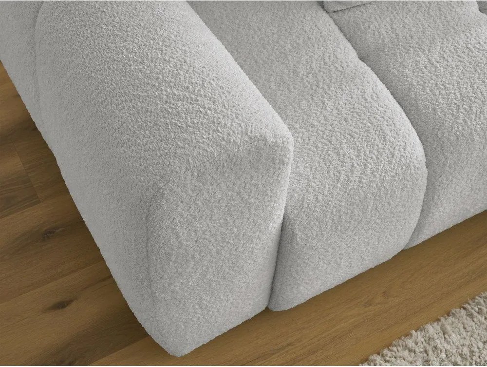 Colțar gri deschis extensibil/cu spațiu de depozitare cu tapițerie din țesătură bouclé (cu colț pe partea dreaptă/cu șezlong) Roxelane – Bobochic Paris