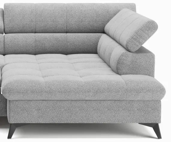 Canapea colțar extensibilă în L MARANO, dreapta, gri