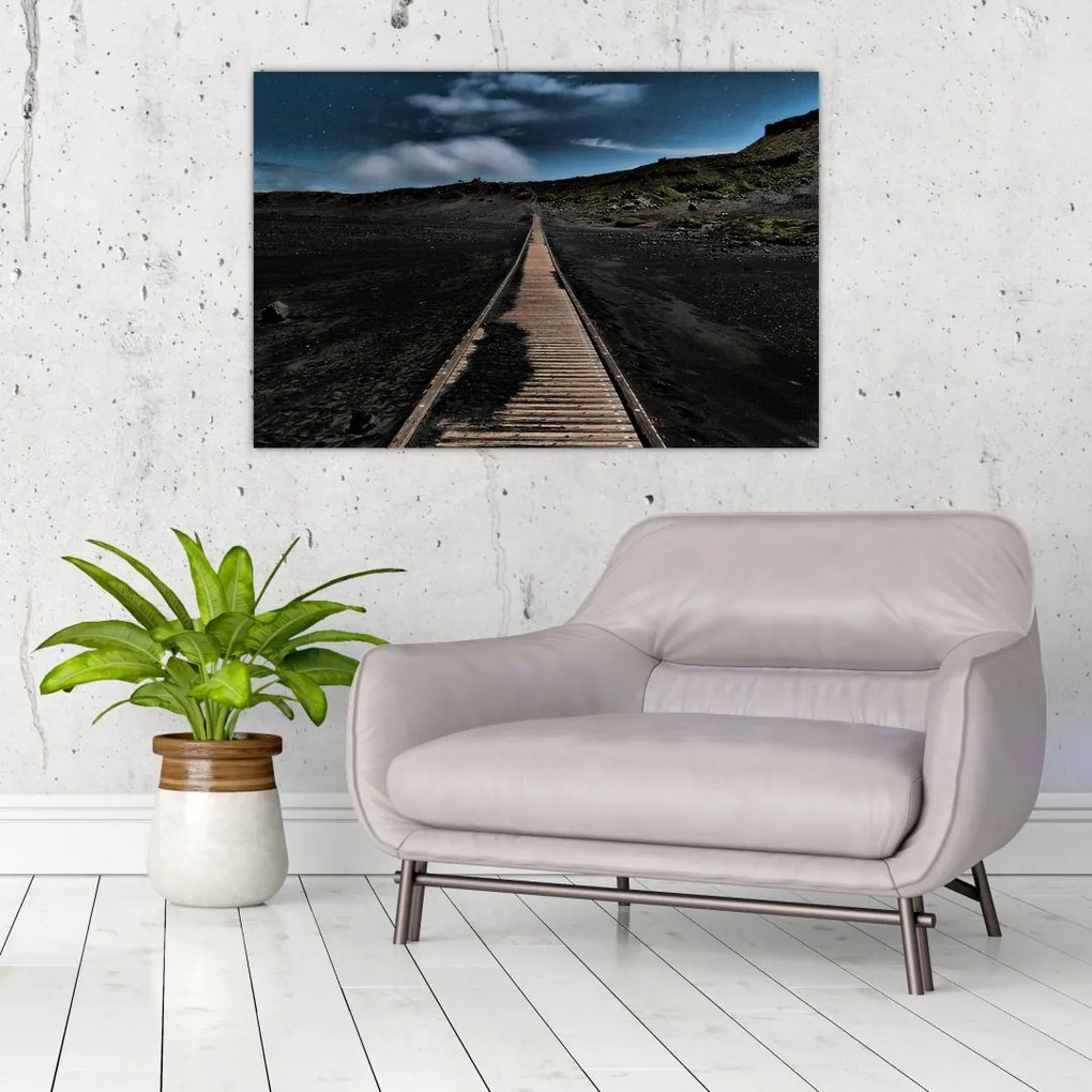 Tablou drumul de lemn în amurg (90x60 cm)