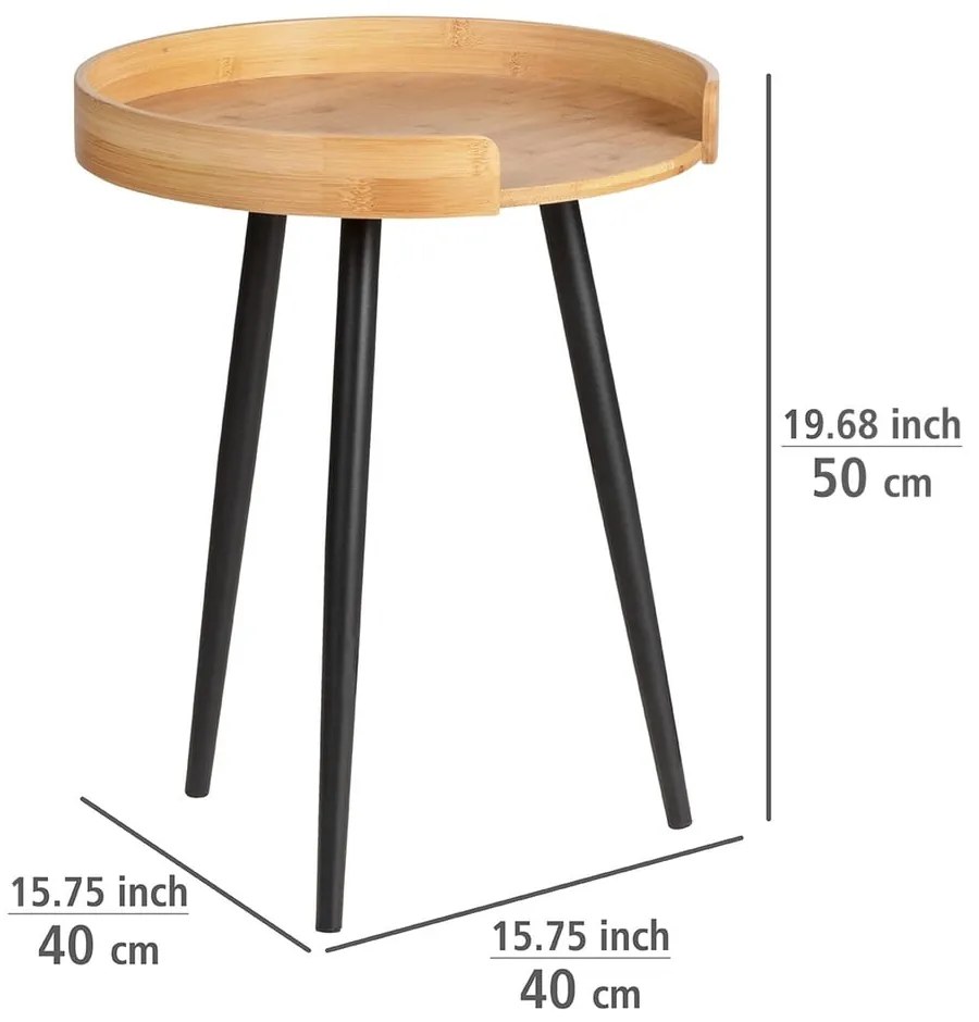 Măsuță auxiliară rotundă din bambus ø 40 cm Loft – Wenko