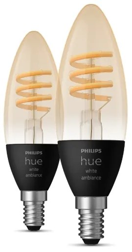 SET 2x bec LED dimabil Philips Hue WHITE AMBIANCE E14/4,6W/230V