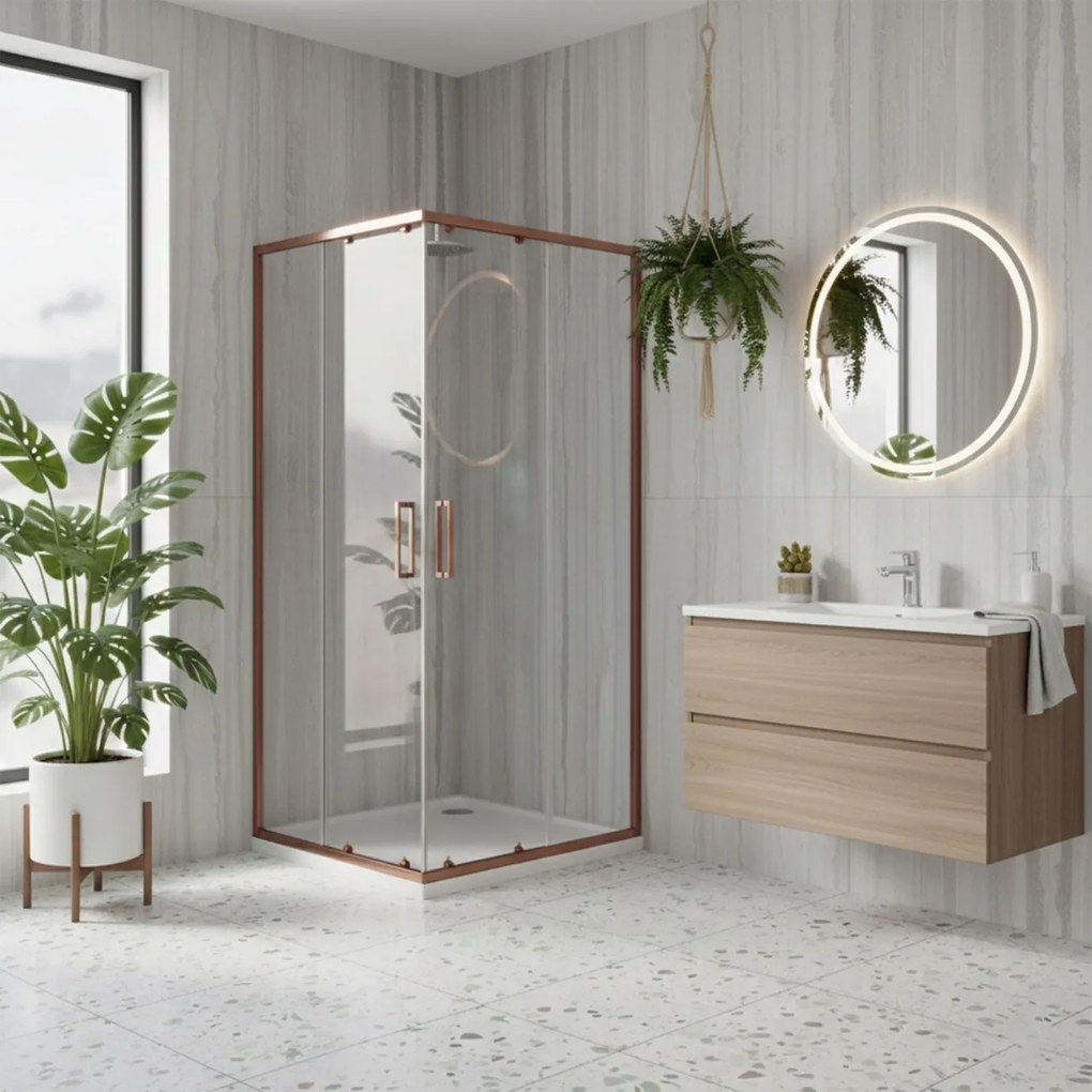 Cabina de dus Rea City 80x80 cm Copper Brush