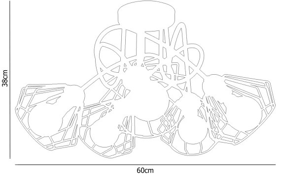 Lustră aplicată CEED 5xE27/60W/230V