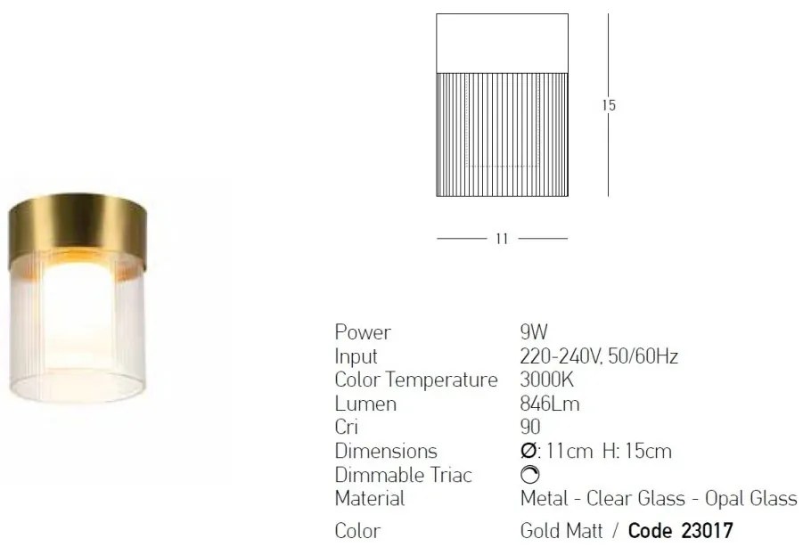 Mini Plafoniera/Spot LED aplicat design modern decorativ Luxury auriu
