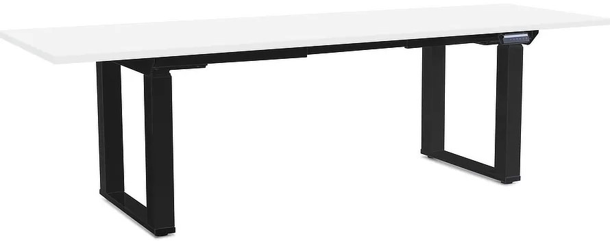 Masă înălțime reglabilă OfficeTech Strong 240 x 80 cm, picioare negre, alb