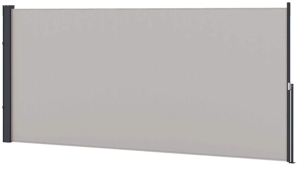 Outsunny Store lateral Gard anti-vânt paravan retractabil dim. 3L x 1,40H m alu. Poliester Anti-UV densitate mare 180 g/m² Gri | Aosom Romania