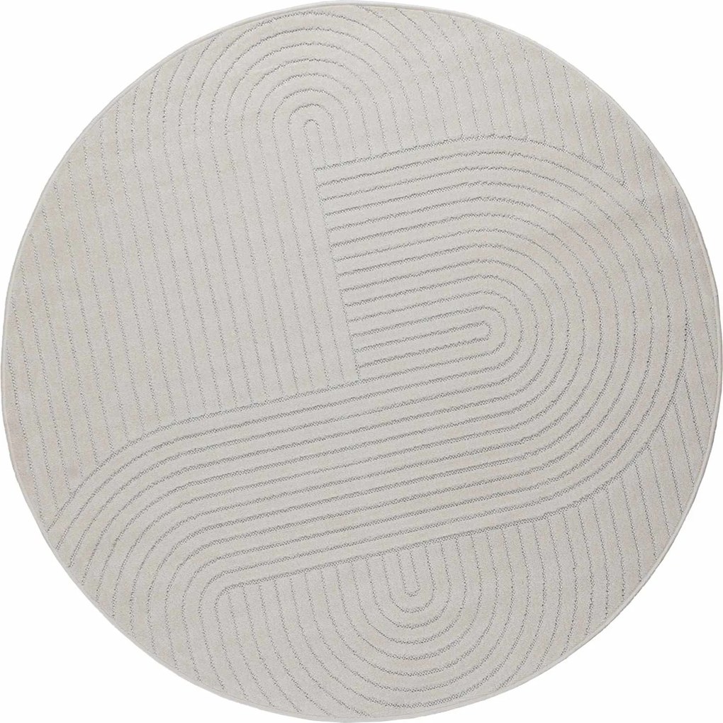 vidaXL Covoare de zonă Rotund PALMERAS Crem Ø 200 CM Poliester