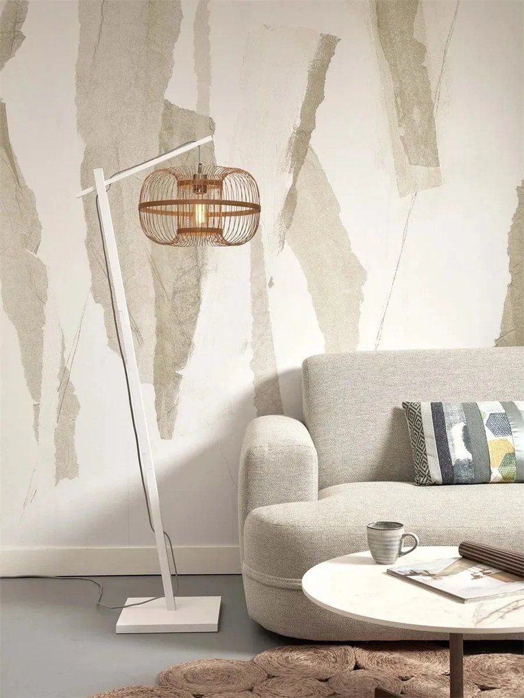 Lampa de podea eco din bambus Hokkaido S 25cm, alb