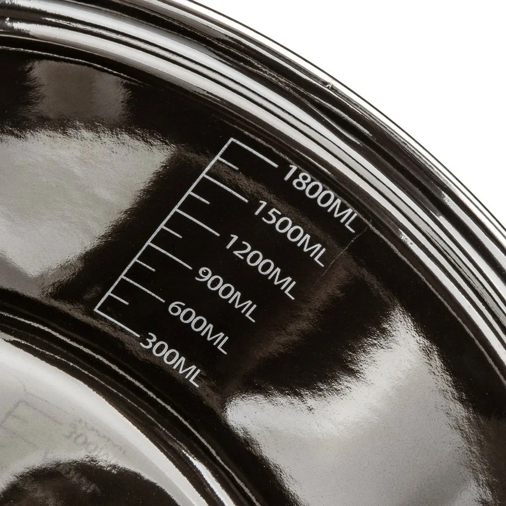 Banquet Oală emailată METALLIC Black 20 cm, 2 l,cu capac, 20 cm