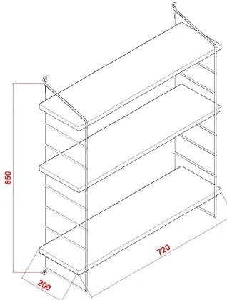 Etajeră de perete ARMONI 85x72 cm bej/maro