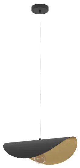 Lustră pe cablu Eglo 390393 SACEDA 1xE27/40W/230V 53 cm negru/auriu