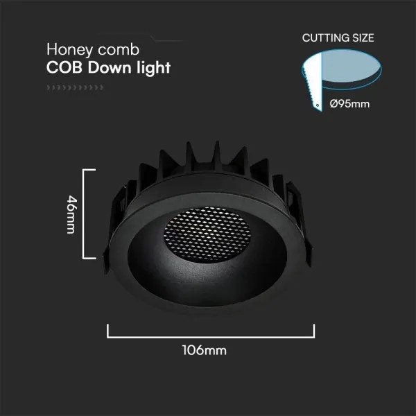 LED plafonieră LED/18W/230V 3000/4000/6400K Ø10,6 cm negru