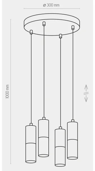 Lustră pe cablu ELIT 4xGU10/10W/230V albă