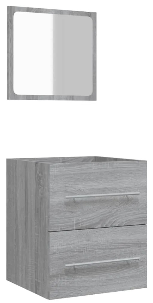 820470 vidaXL Dulap de baie cu oglindă, gri sonoma, 41x38,5x48 cm