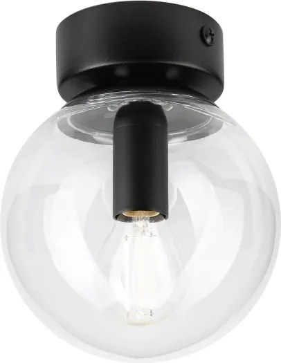 Plafonieră ELIAS 1xE14/5W/230V Ø 13 cm neagră/transparentă