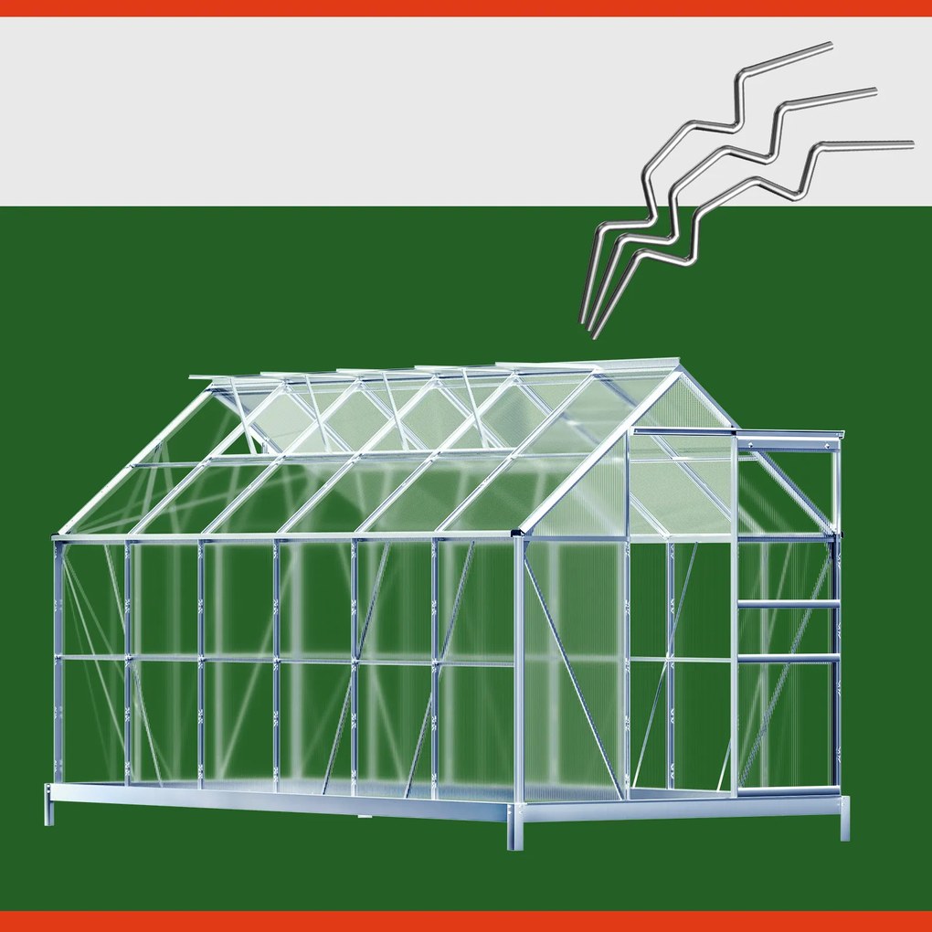 Deuba Seră de grădină 380x190x195 cm + bază