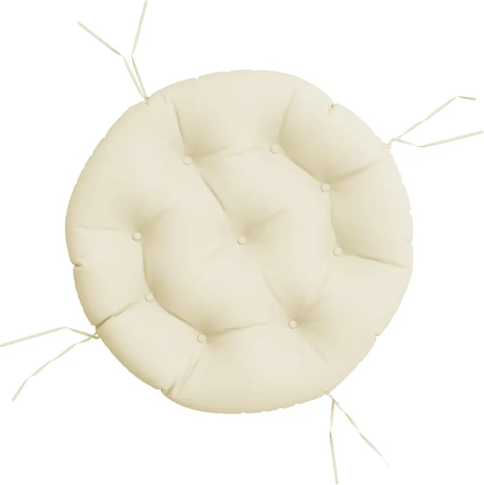 vidaXL Pernă rotundă crem, Ø 60 x11 cm, țesătură Oxford