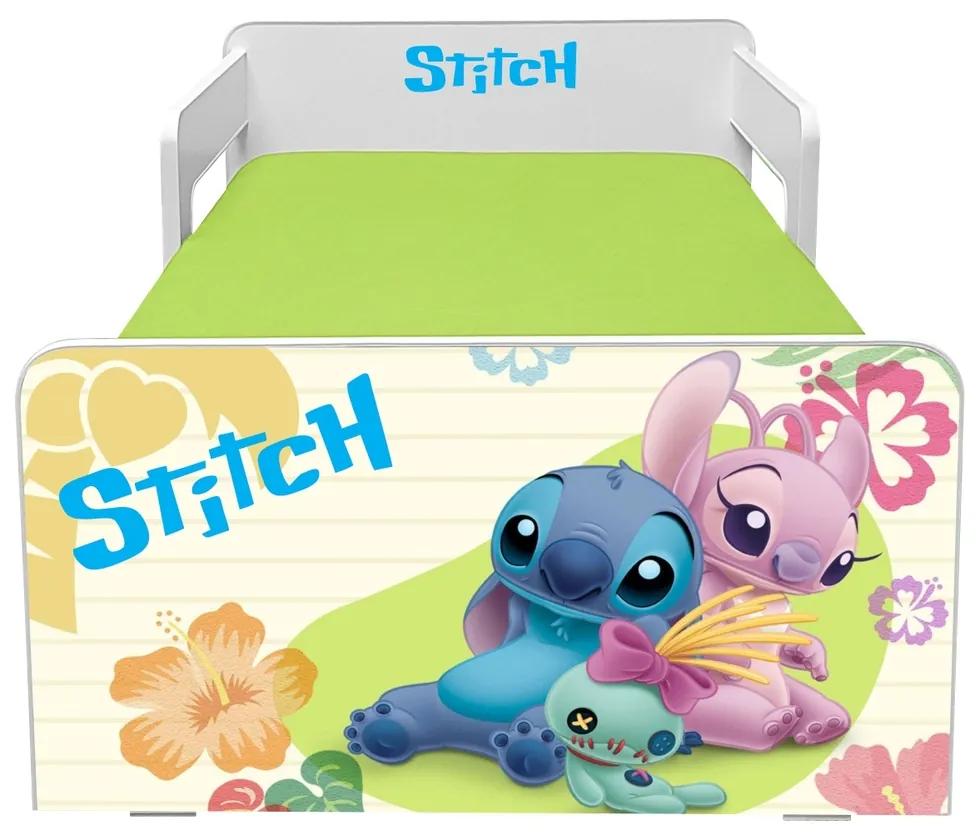 Pat copii Stitch P2L 2-8 ani cu paravane detasabile + saltea Basic
