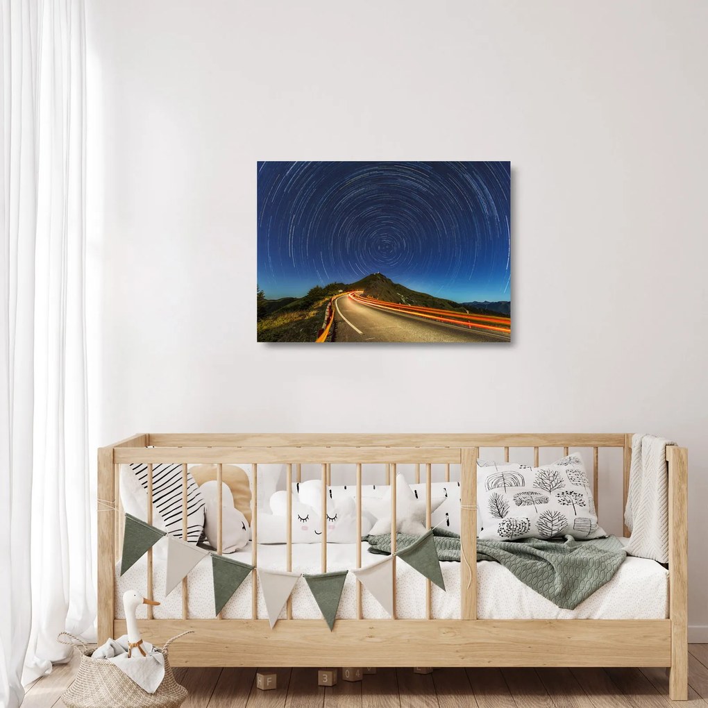 Tablou pe sticlă - Stele rotative (70x50 cm)