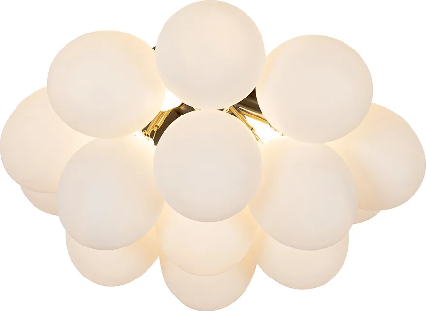 Plafonieră inteligentă neagră cu sticlă opală cu 4 lumini, inclusiv Zigbee G9 - Uvas