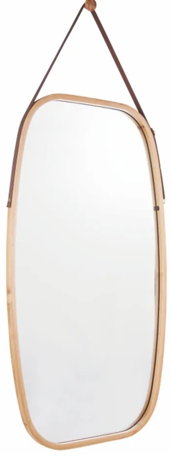 Oglindă suspendată cu ramă din bambus Lemi 3, 43 x1,5 x 76 cm