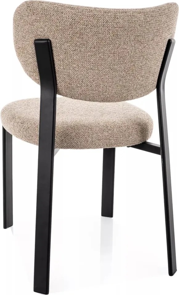 Scaun lemn tapitat Rin 253 bej/negru mat - H79 cm