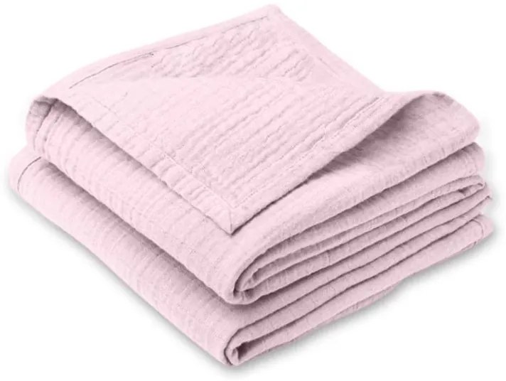 Paturica bebe de vara din muselina dubla 100x70 cm Kidizi Pink