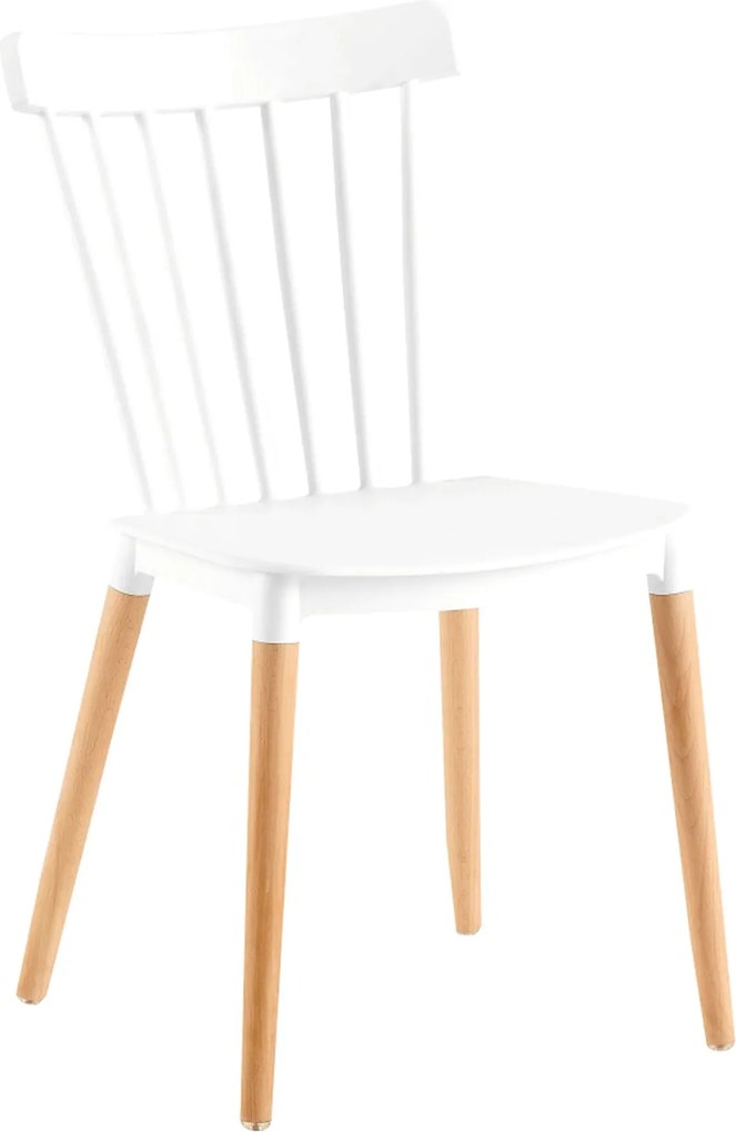 Scaun ZOSIMA, alb/fag, plastic/lemn de fag, 54x44x83 cm