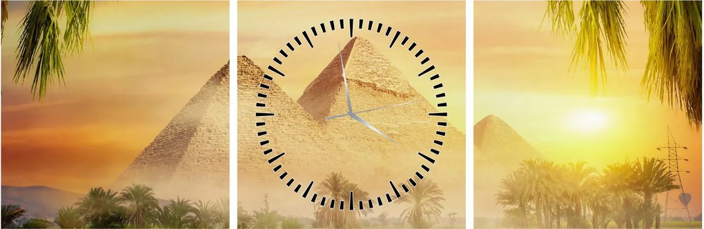 Tablou - Piramide (cu ceas) (90x30 cm)