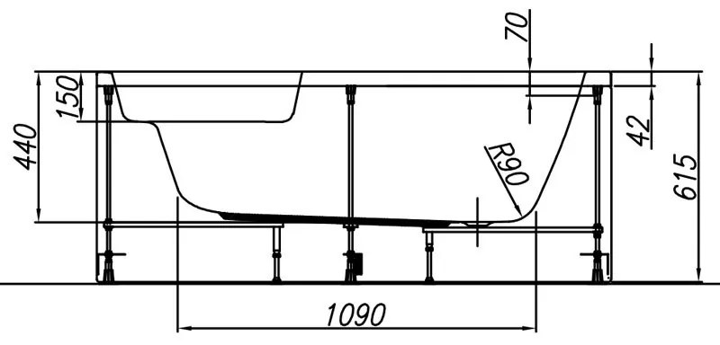 Cada de colt, Kolpasan, Calando-D pe dreapta, 150 x 85 cm, alb