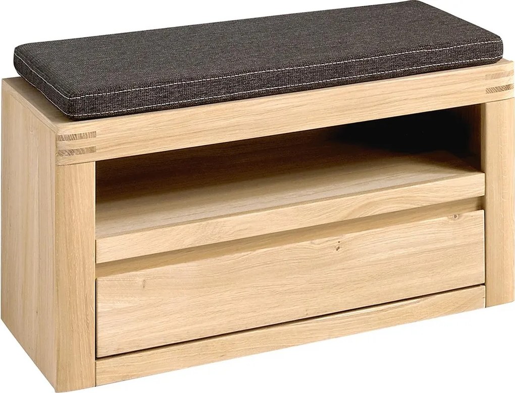 Bancă lemn masiv Milo, 85 × 37 × 43 cm - Nu