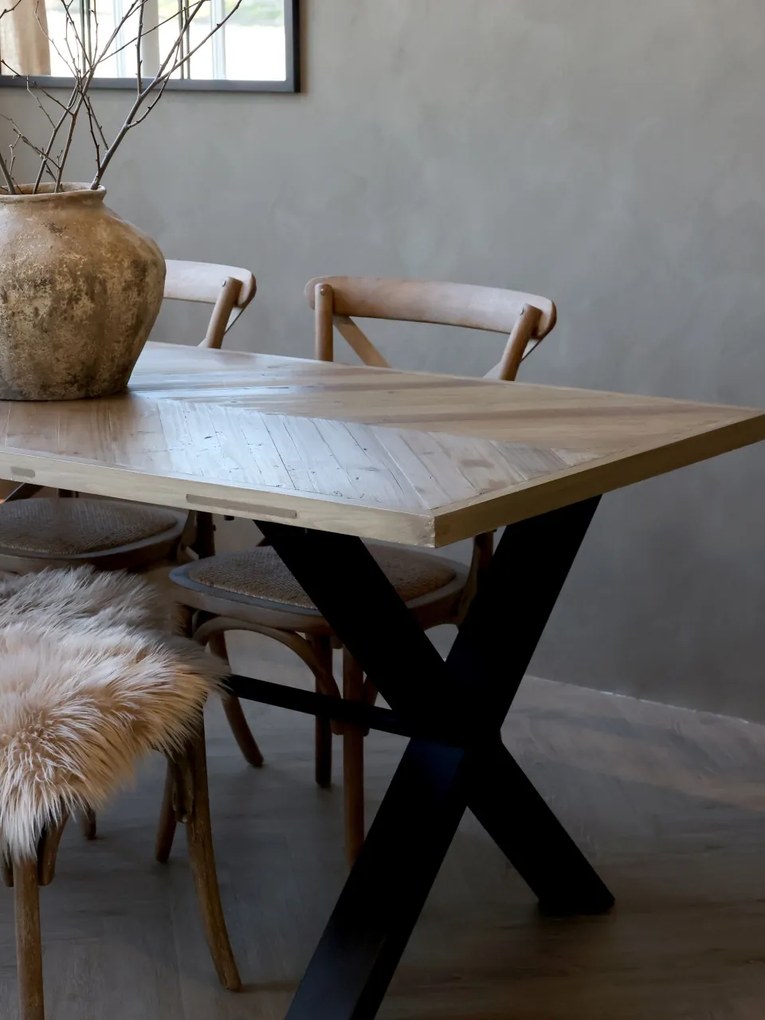Masa dining, din lemn de pin, model Herringbone, Marseille