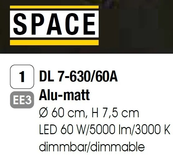 Plafoniera LED dimabila Space, 60cm