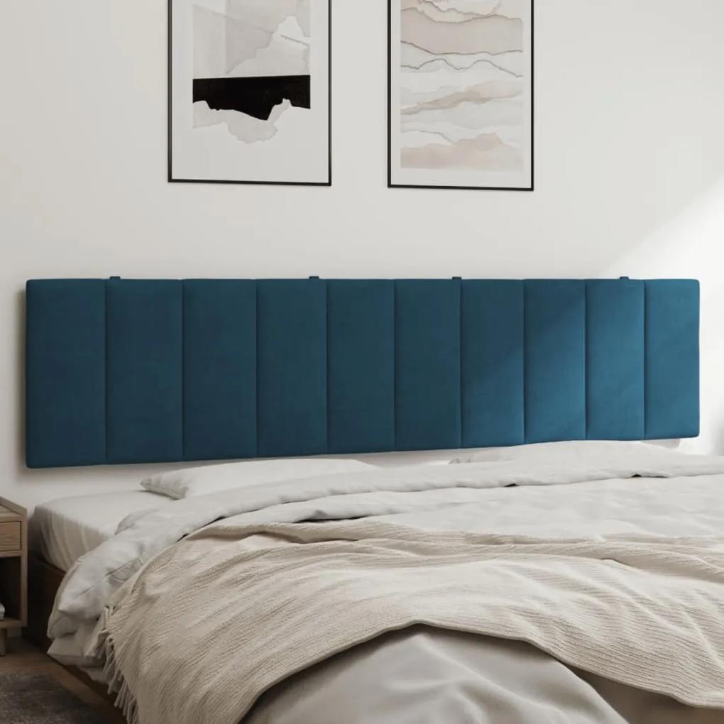 374693 vidaXL Pernă tăblie de pat, albastru, 200 cm, catifea