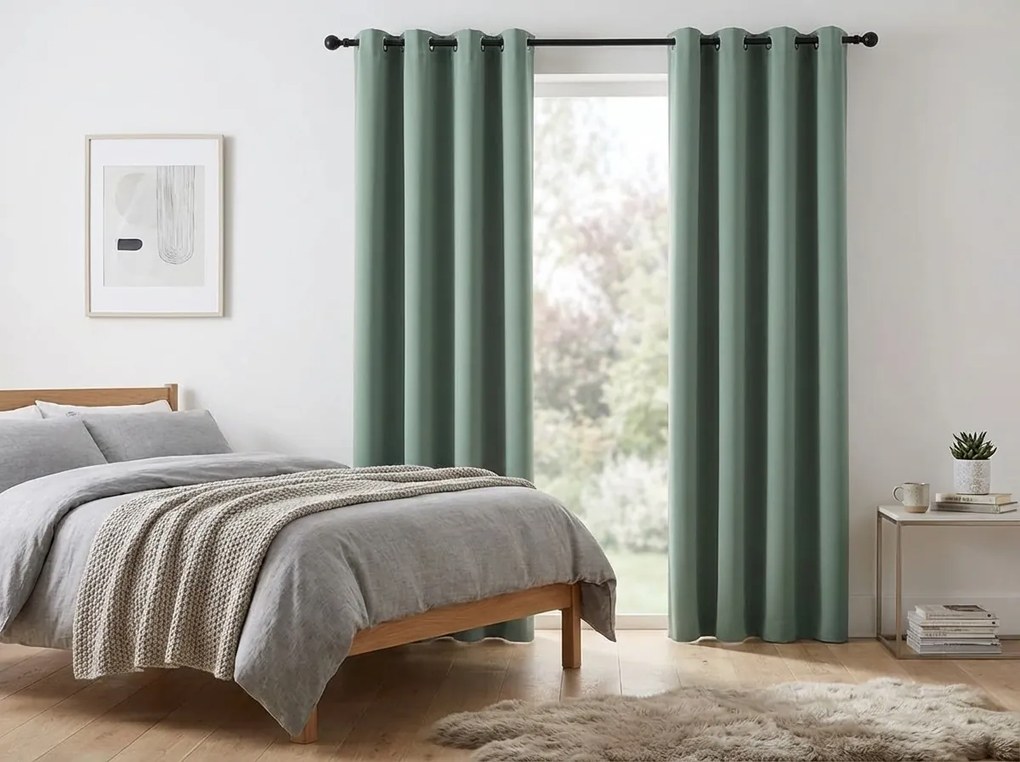 Draperie OXFORD verde-gri 140x250 cm Agatat: Inele metalice