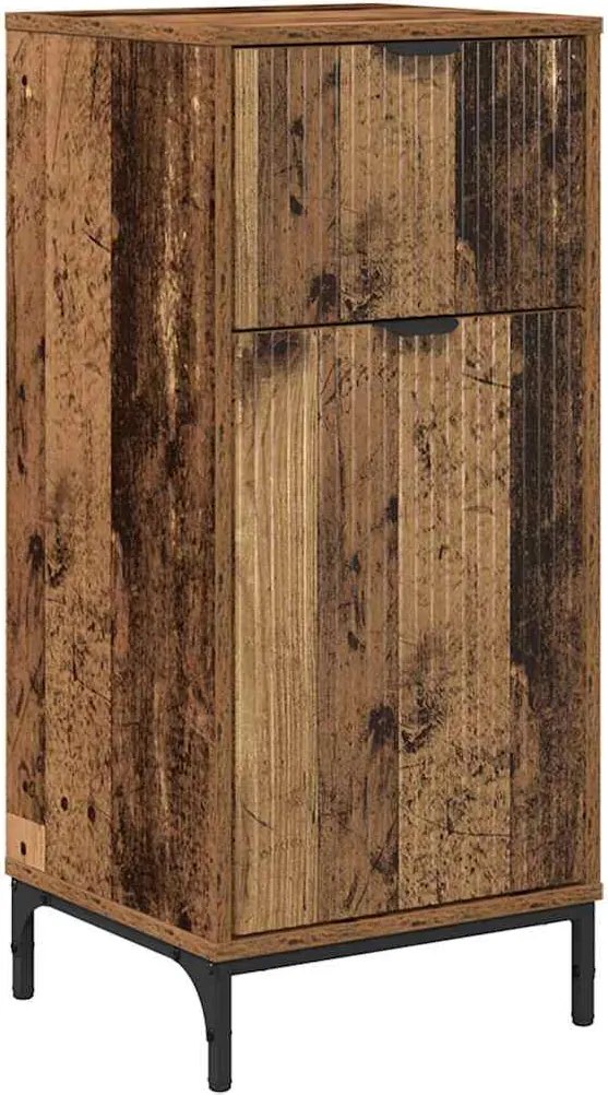 vidaXL Dulap de Baie cu sertar cu ușă Lemn Vechi 39,5 x 36 x 88 cm