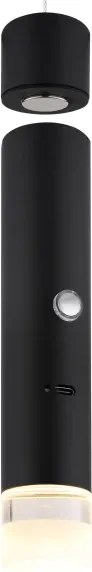 Globo 16060 - Lampă LED tactilă cu dimmer, reîncărcabilă 2-în-1 PELO LED/2W/230/5V, negru