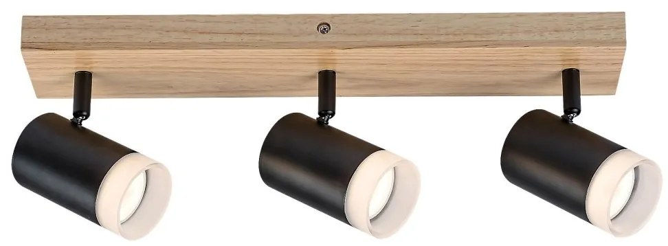 Plafoniera lemn stil nordic cu 3 spoturi Toras